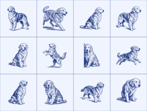 Cute Dog Illustration - Golden Retriever