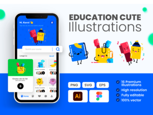 Cute Education Illustration Pack