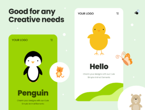 Cute Simple Animal Illustration Elements
