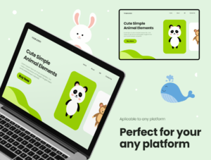 Cute Simple Animal Illustration Elements