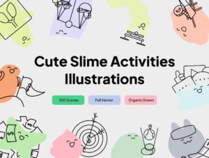 Cute Slime Activities Illustrations
