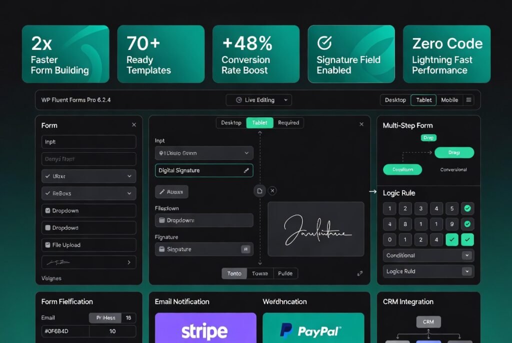 WP Fluent Forms Pro 6.2.4 – Fastest WordPress Form Builder with Signature Addon