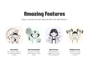 Daily Activities Doodle Illustration Set