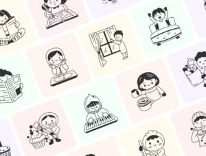 Daily Activities Doodle Illustration Set