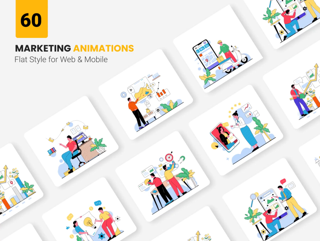 Digital Marketing Animations - Flat Concept