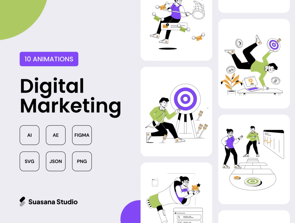 Digital Marketing Lottie Animations