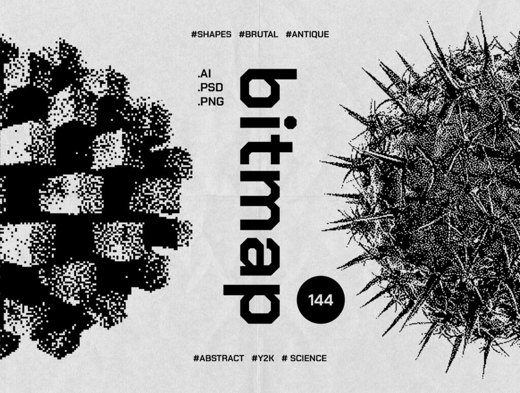 Dithering Bitmap Vector Shapes Collection