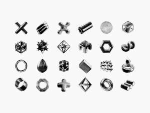 Dithering Bitmap Vector Shapes Collection