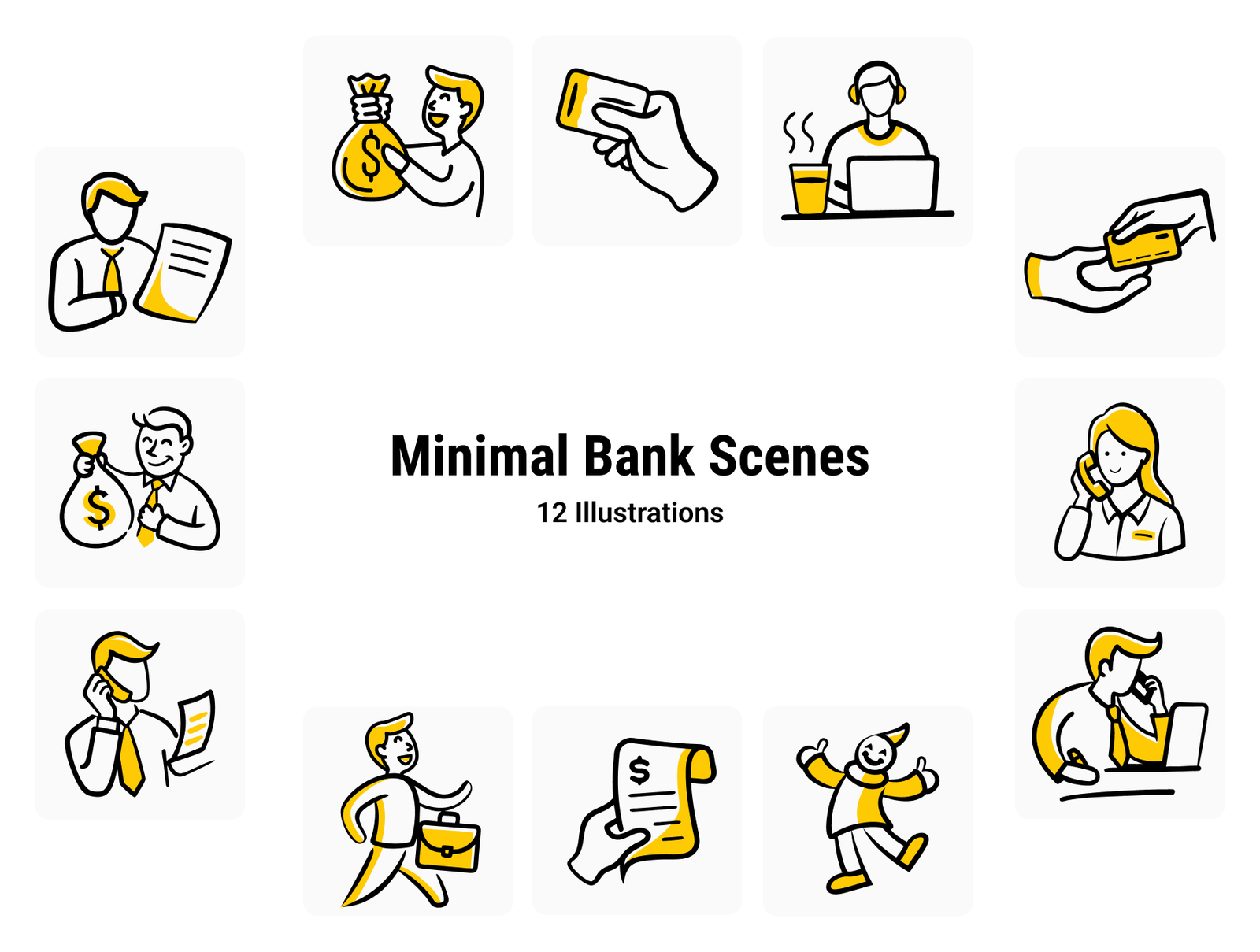 Doodle Banking Scenes