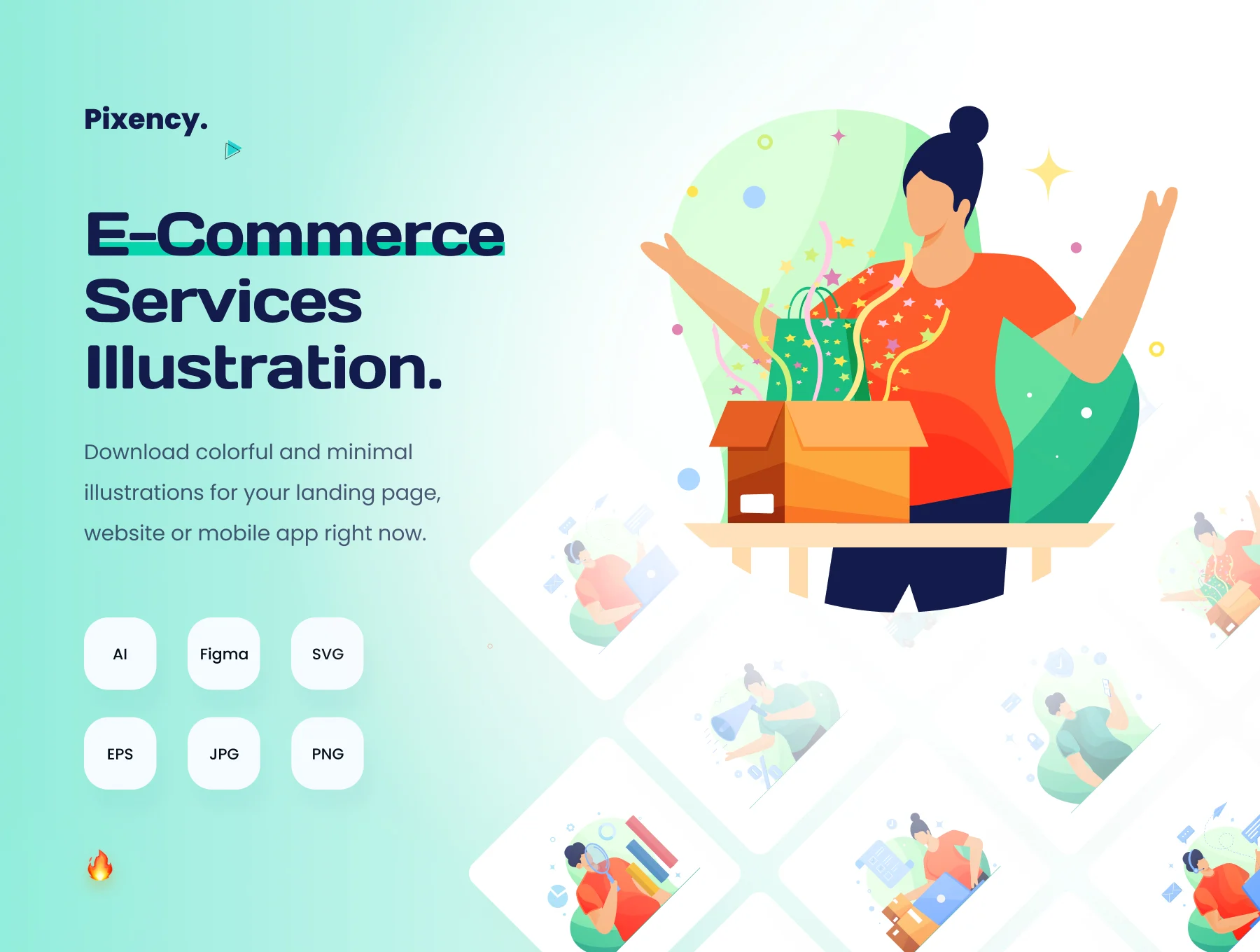 E-commerce Service Illustrationn E-commerce Service Illustration