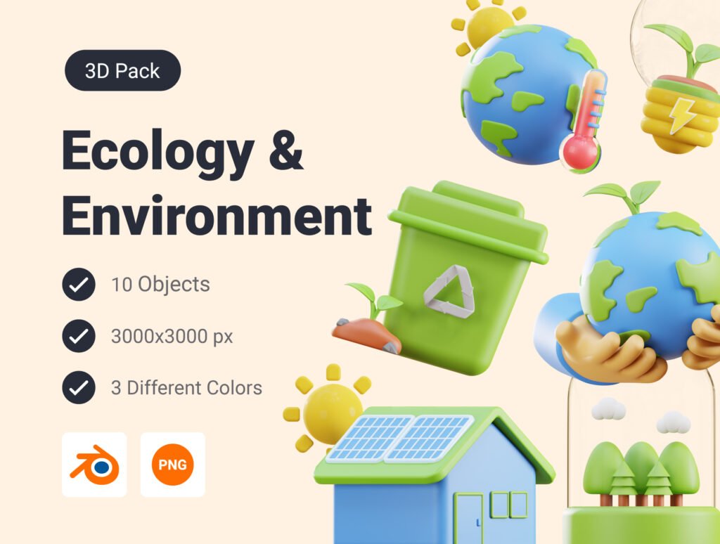 Ecology & Environment 3D Icon Pack