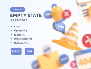 Empty State 3D Icon Set