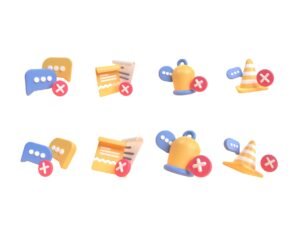 Empty State 3D Icon Set