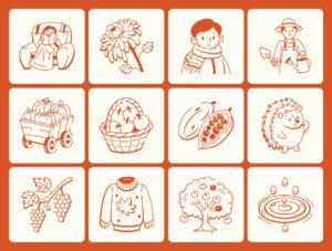 Fall and Autumn Doodle Set