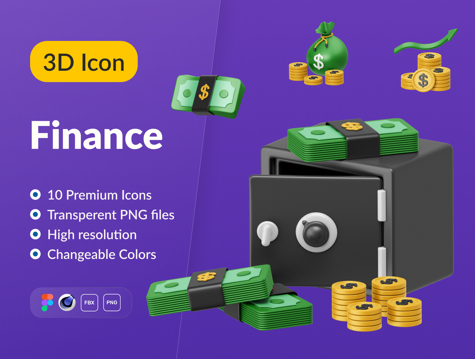 Finance 3D Icon Set
