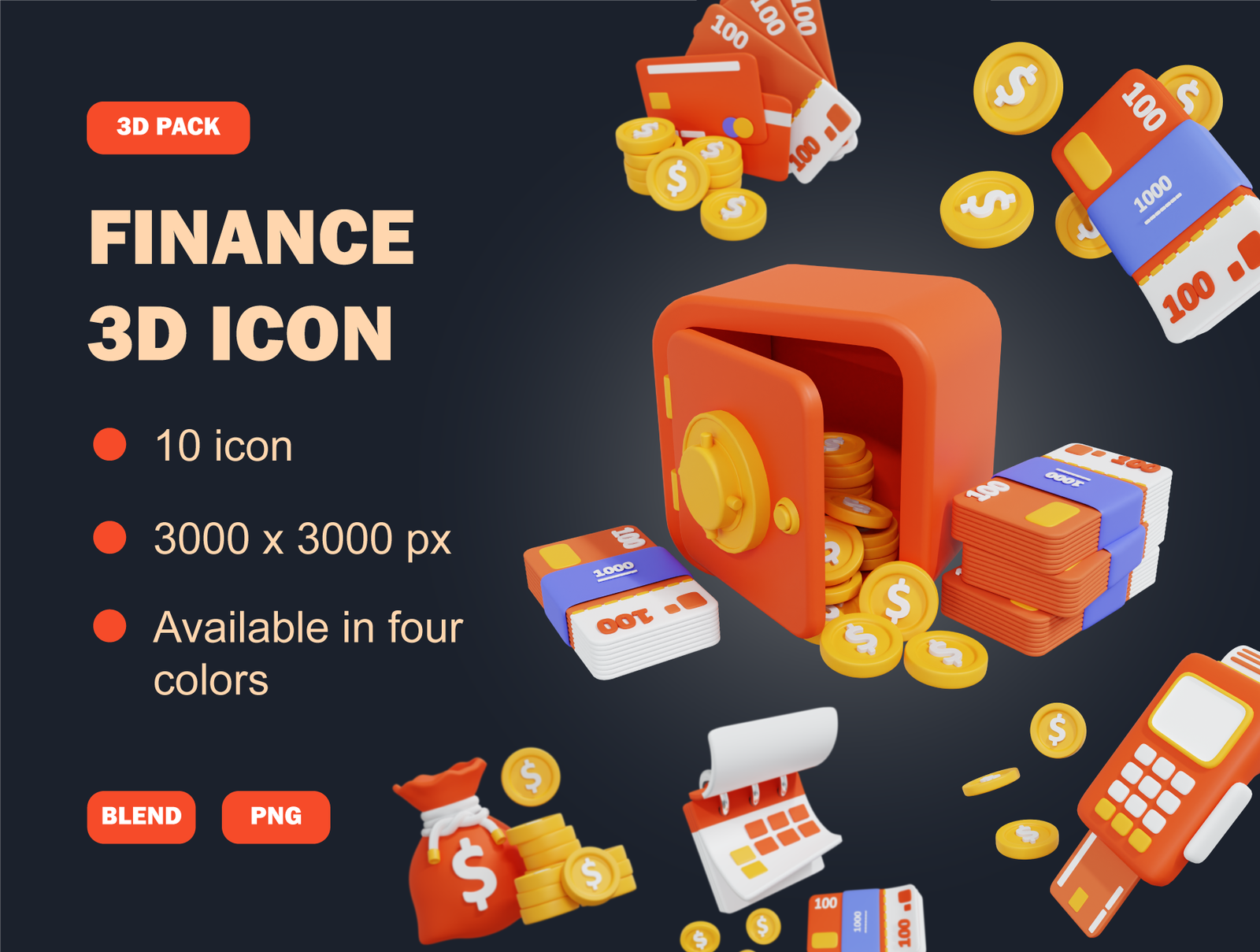 Financee 3D Icon Finance 3D Icon