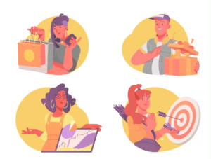 Financial Characters Animated Illustrations in Various Situations