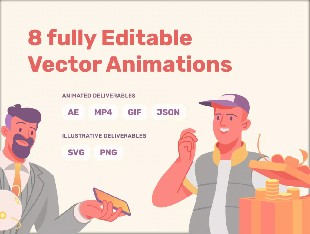 Financial Characters Animated Illustrations in Various Situations