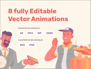 Financial Characters Animated Illustrations in Various Situations