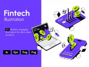 Fintech App Illustration Set