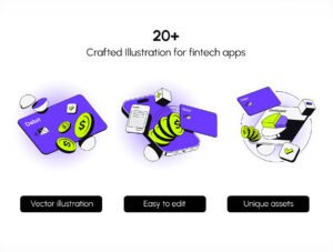 Fintech App Illustration Set