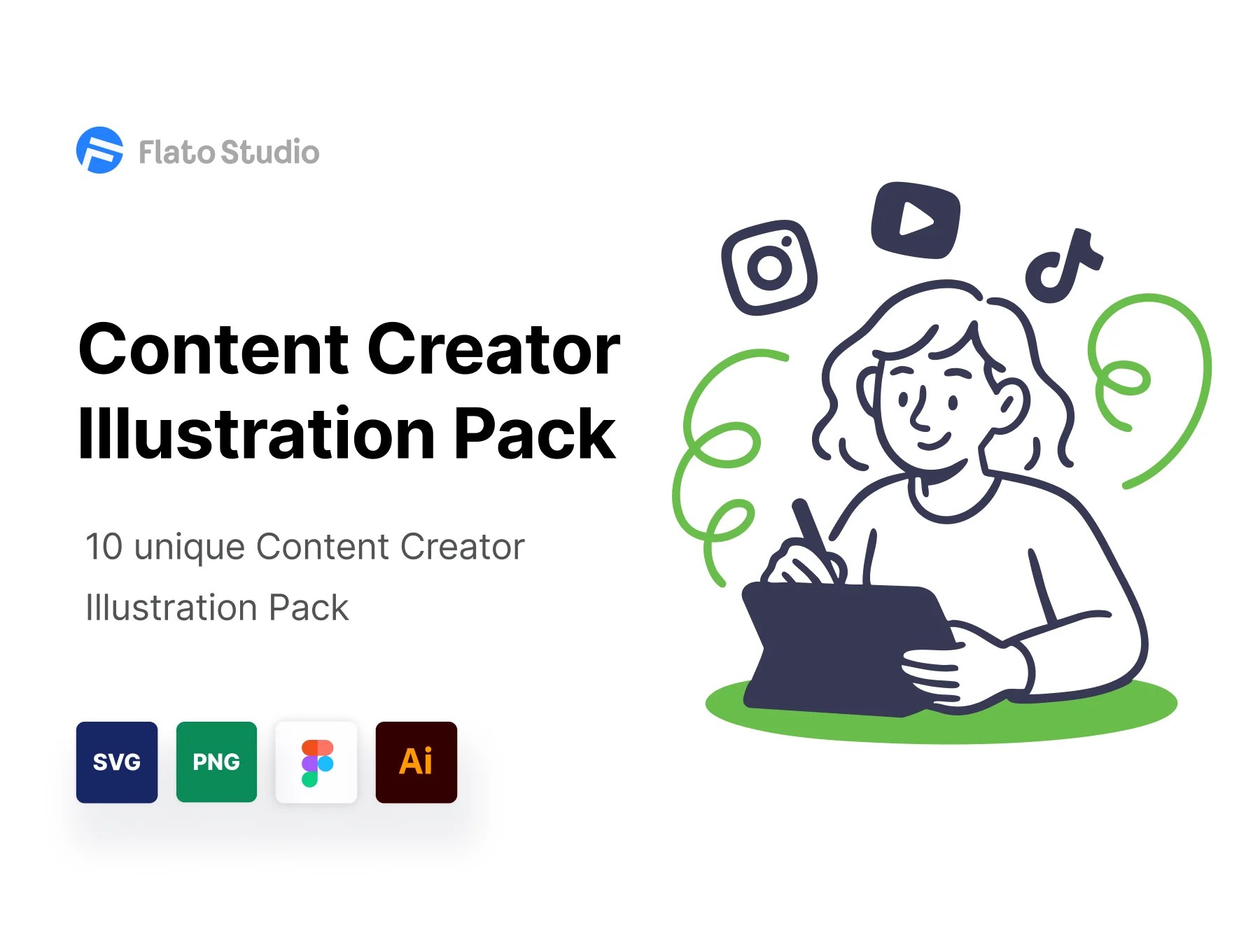 Flatt Line Content Creator Illustration Pack Flat Line Content Creator Illustration Pack