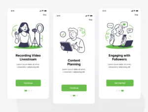 Flat Line Content Creator Illustration Pack