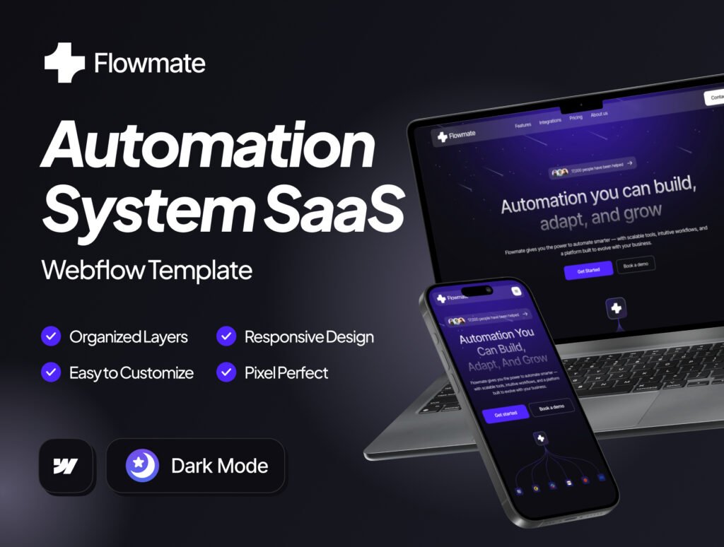 Flowmate - Automation System Saas Premium Webflow Template