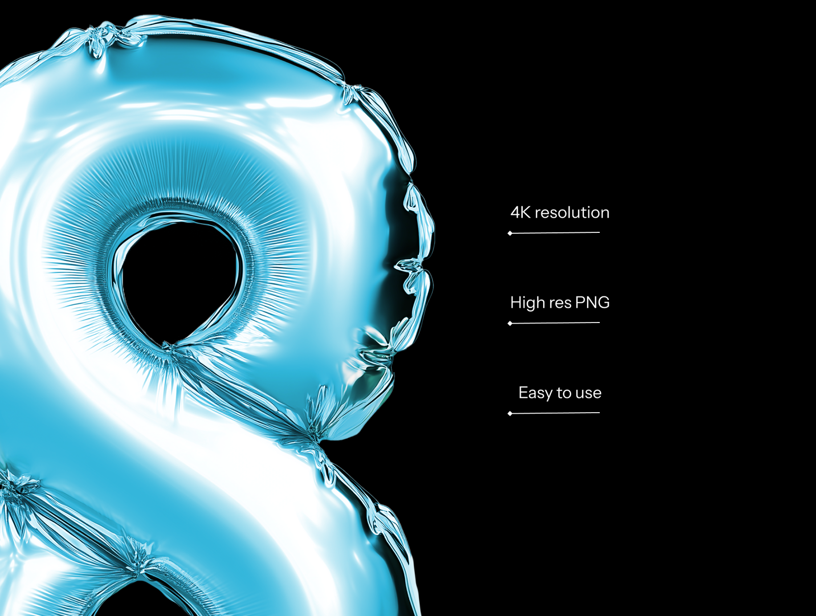 Foil Balloon Letters & Numbers Pack – 4K PSD + PNG