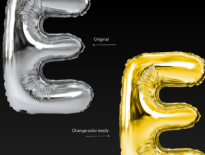 Foil Balloon Letters & Numbers Pack – 4K PSD + PNG