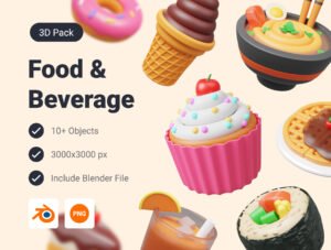 Food & Beverage 3D Icon Pack