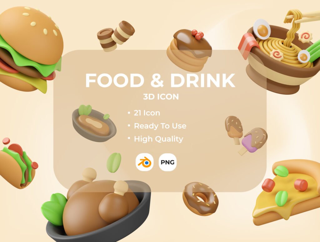 Food & Drink 3D Illustration