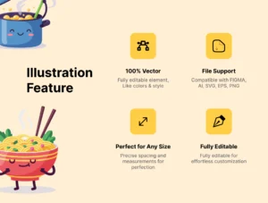 Foody Cute Illustrations Pack