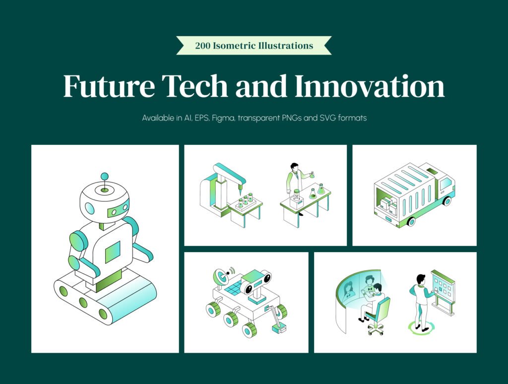 Future Tech and Innovation Isometric Illustrations