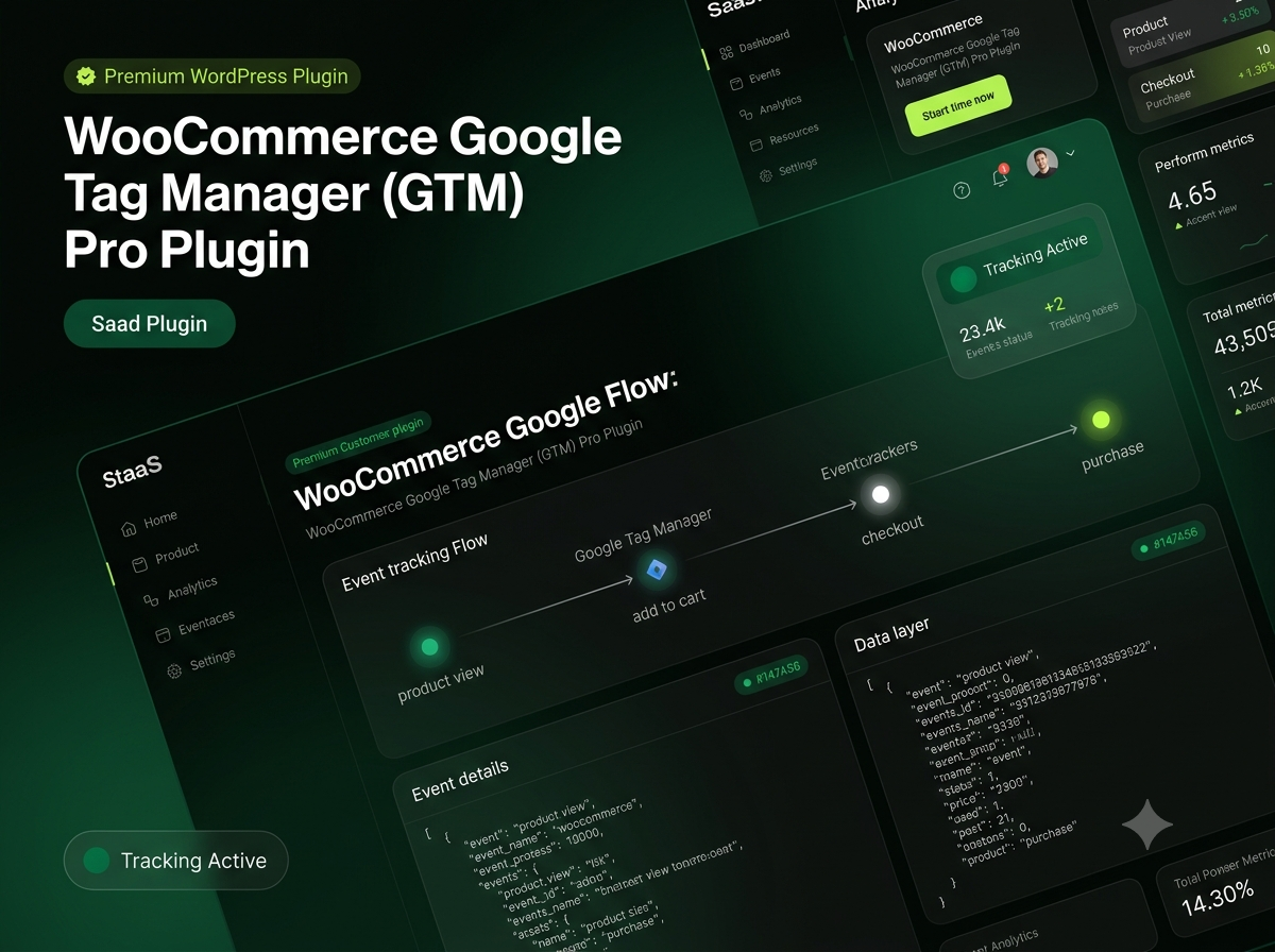 WooCommerce Google Tag Manager (GTM) Pro Plugin – Advanced Conversion Tracking & GA4 Integration