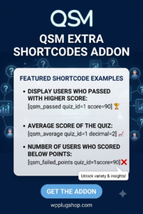 QSM Extra Shortcodes Addon – Advanced Quiz Statistics & Analytics for WordPress