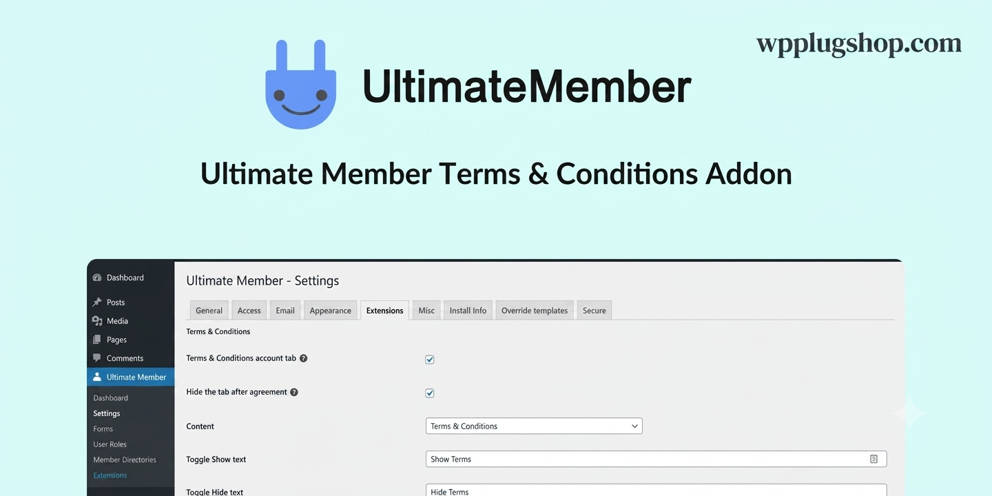 Ultimate Member Terms & Conditions Addon – WordPress Membership Compliance Plugin