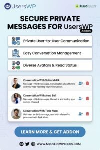 UsersWP User to User Private Messages Addon – WordPress Community Chat Plugin