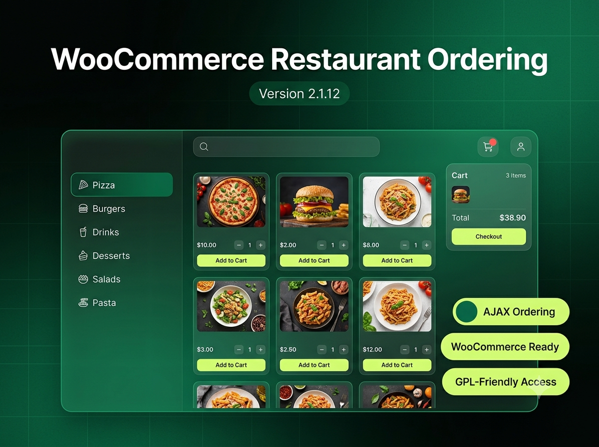 WooCommerce Restaurant Ordering 2.1.12 – Online Food Ordering Plugin