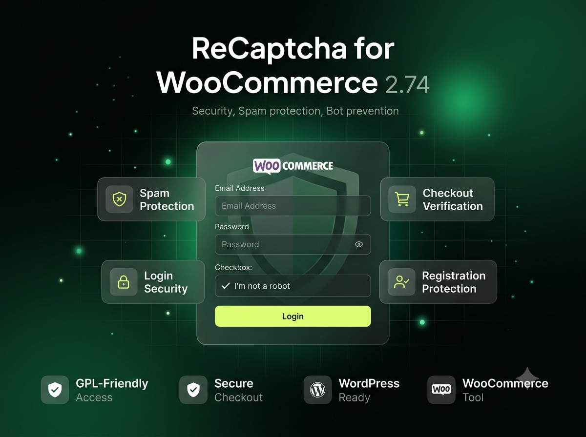 ReCaptcha for WooCommerce 2.74