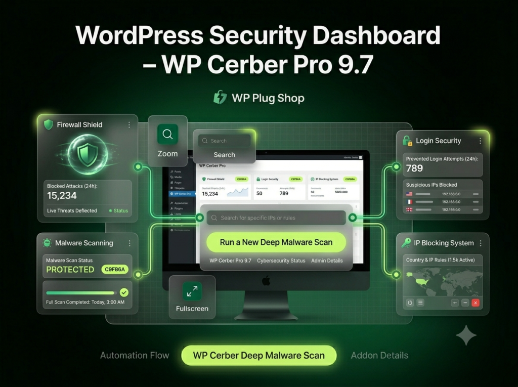 WP Cerber Security Pro 9.7 – Advanced WordPress Firewall, Malware Scanner & Login Protection Plugin