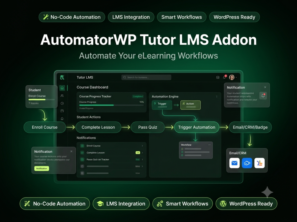AutomatorWP Tutor LMS Addon – WordPress LMS Workflow Automation