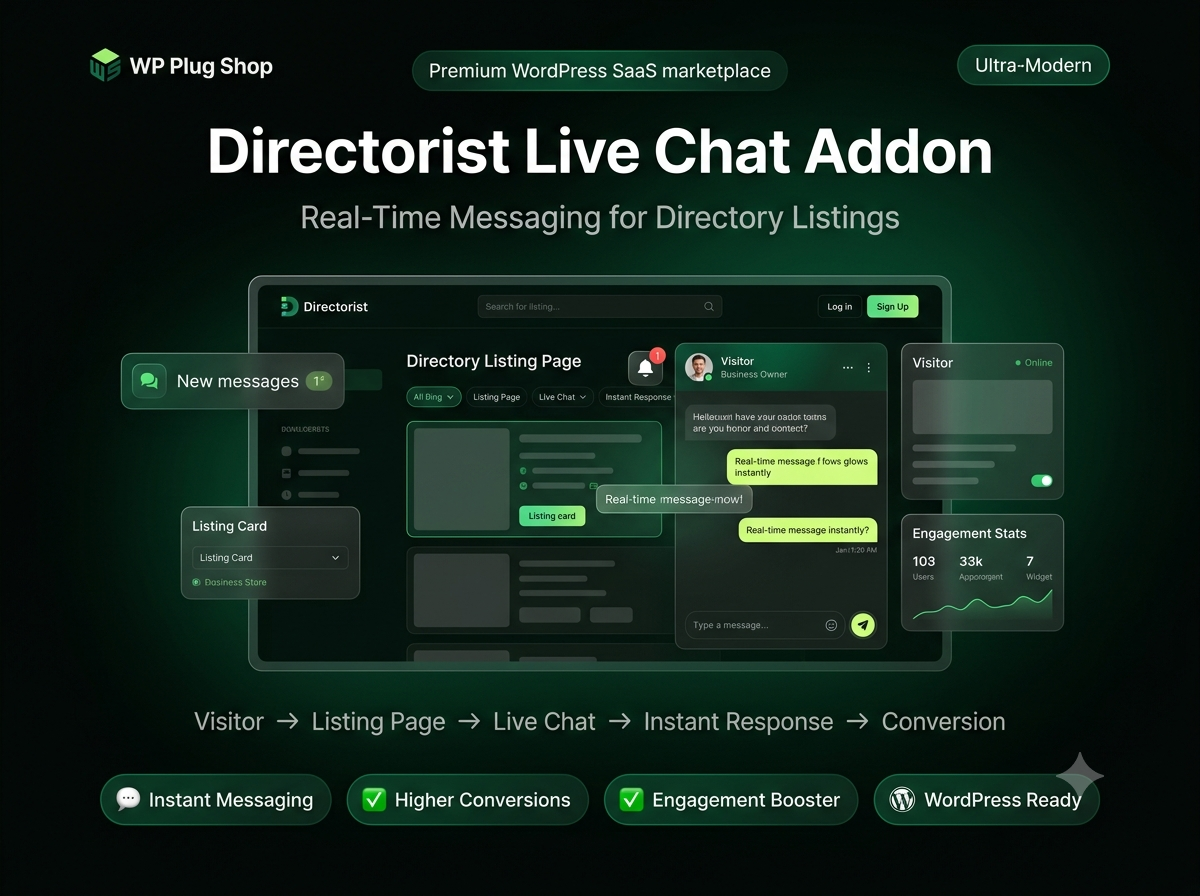 Directorist Live Chat Addon – Real-Time Messaging for Directory Listings