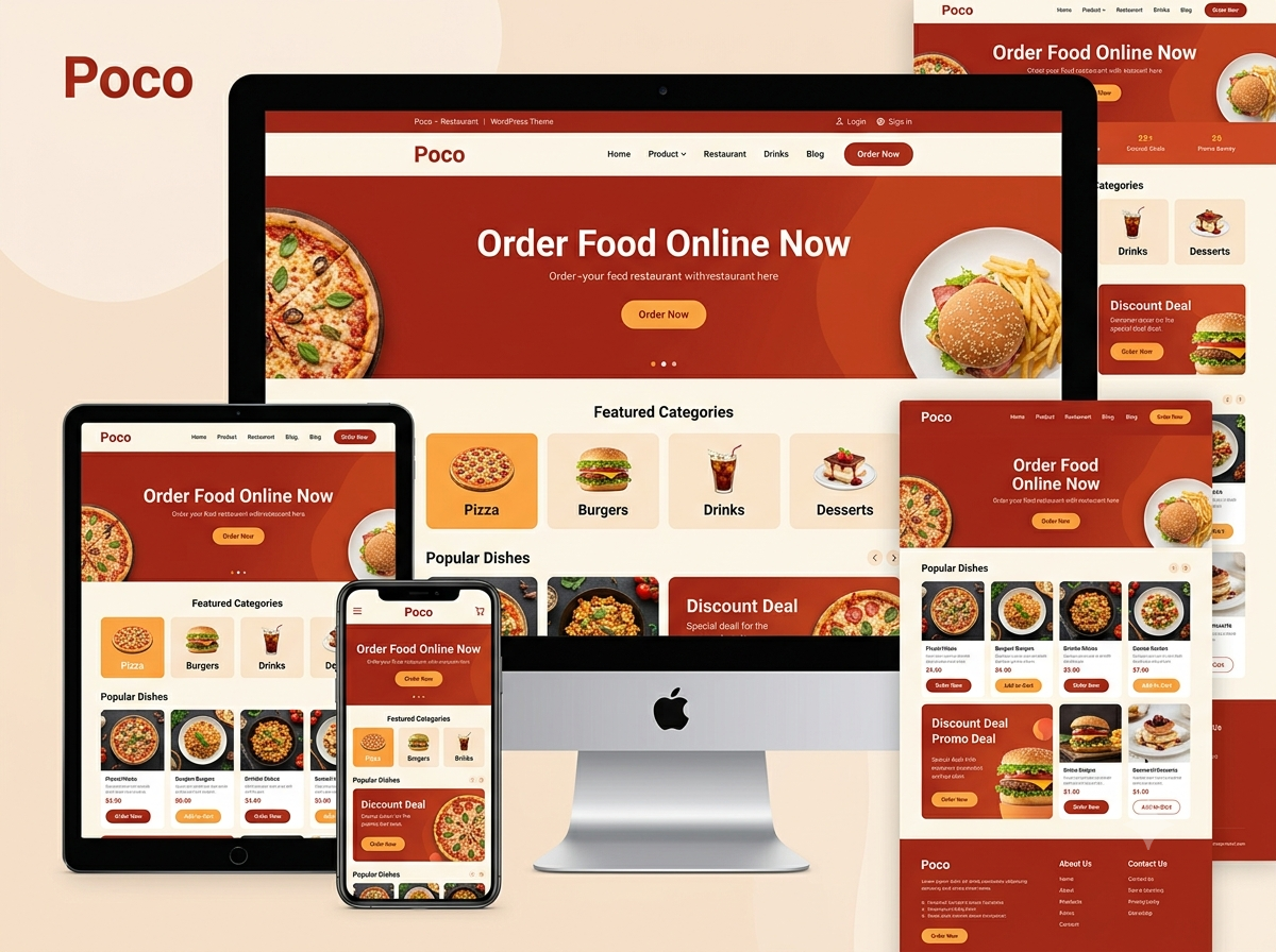 ⭐ Poco – Fast Food Restaurant WordPress Theme with Online Ordering System