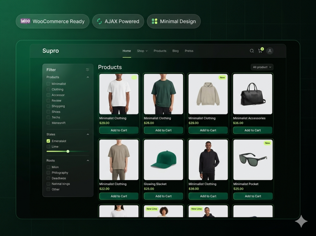 Supro WooCommerce WordPress Theme – Minimalist AJAX eCommerce Store Design
