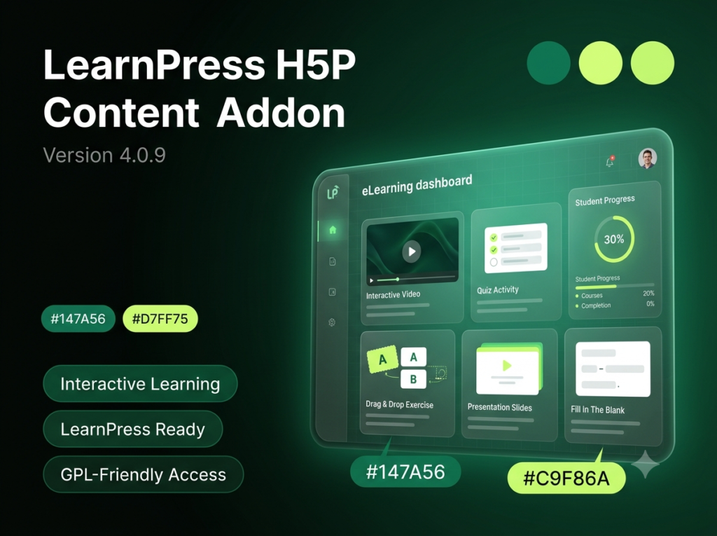 LearnPress H5P Content Addon 4.0.9 – Interactive H5P Activities for LearnPress