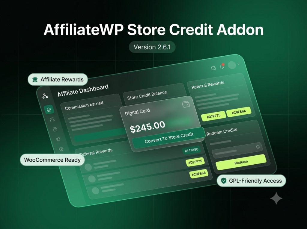 AffiliateWP Store Credit Addon 2.6.1 – Commission Wallet for WooCommerce
