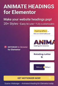 Motionger – Animated Heading for Elementor 2.0.5 | Animated Text & Typography Widget