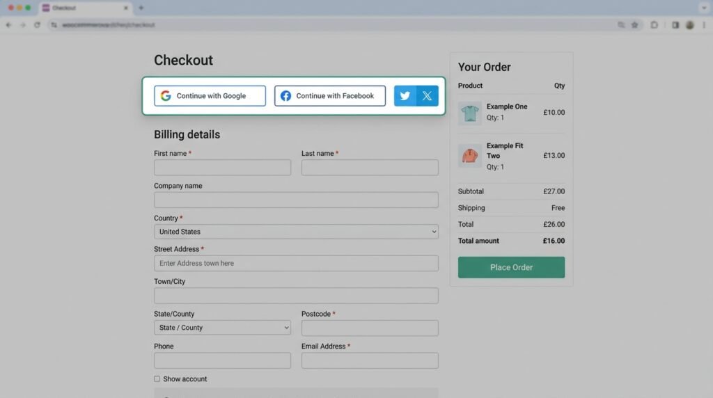Social Login WordPress WooCommerce Plugin – Google, Facebook & One Click Login System