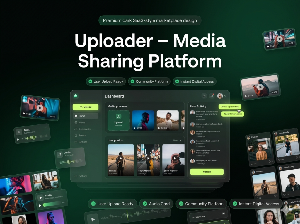 Uploader – Advanced Media Sharing & User Upload WordPress Theme